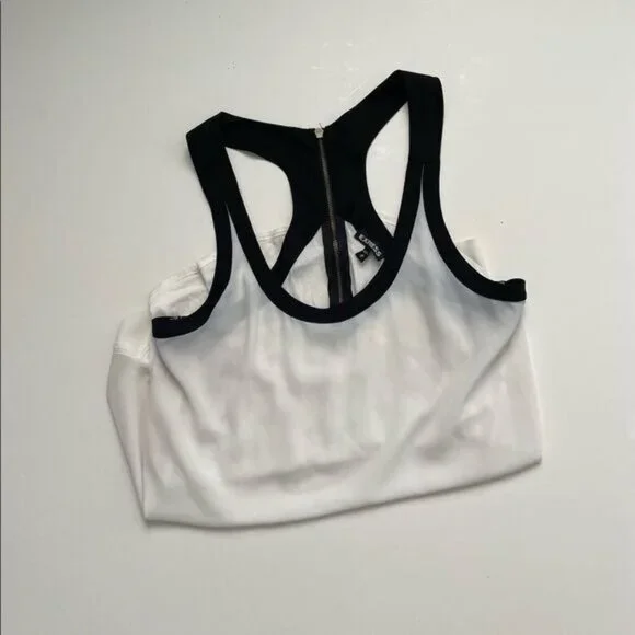 Express Tank Top Medium Mixed Media Sleeveless Old Money Minimalist Quiet Luxury - Picture 7 of 8